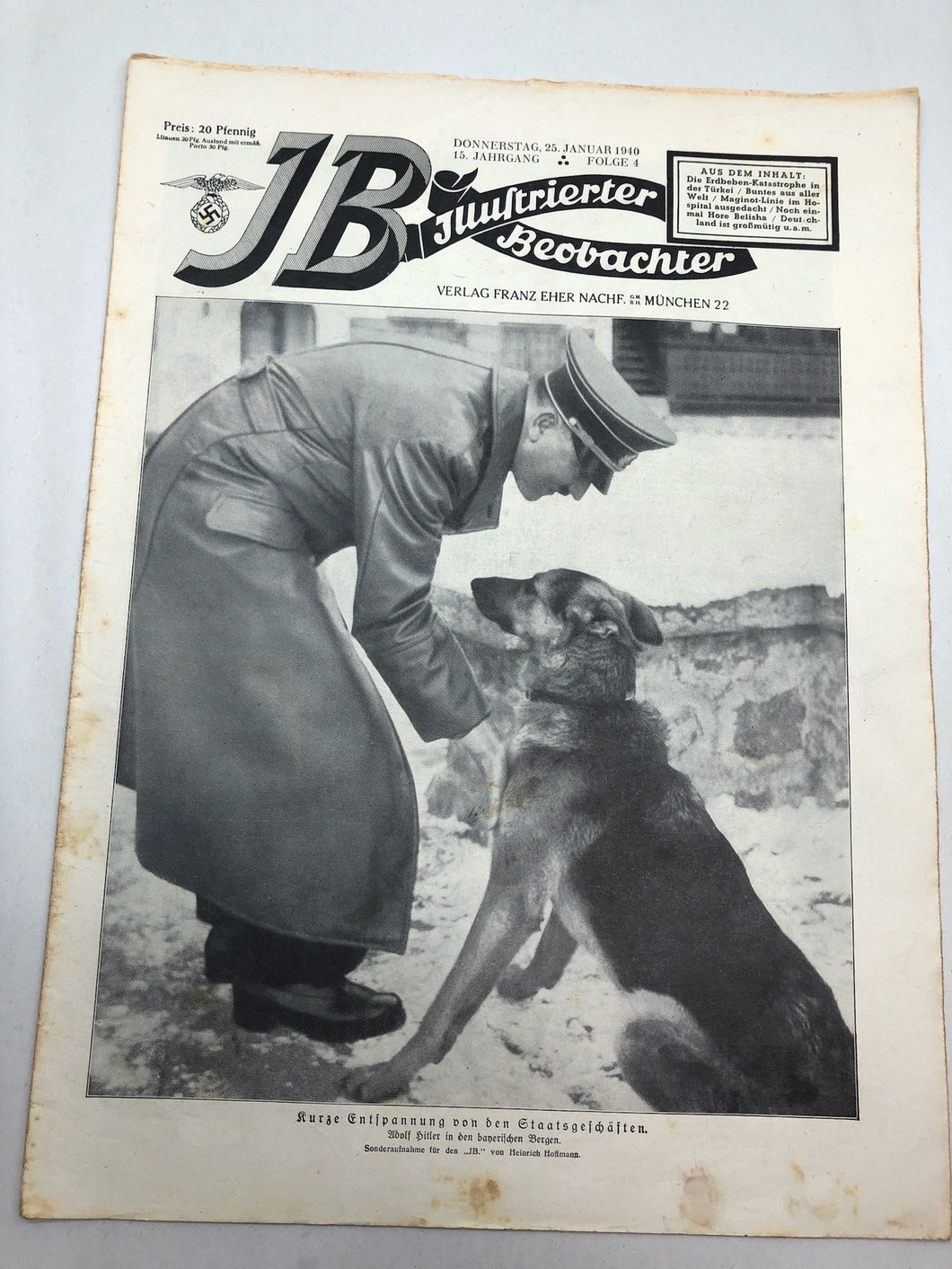 JB Juustrierter Beobachter NSDAP Magazine Original WW2 German - 25 January 1940