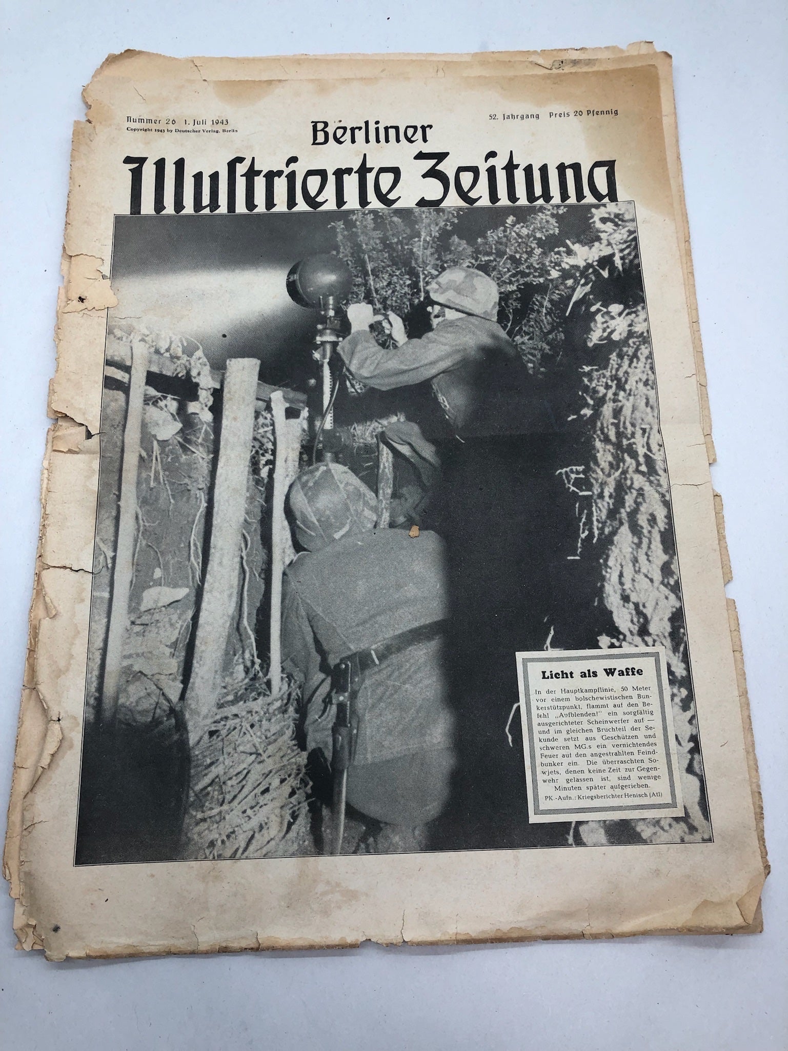 Original WW2 German Political Newspaper - 1st July 1943 - The Militaria Shop