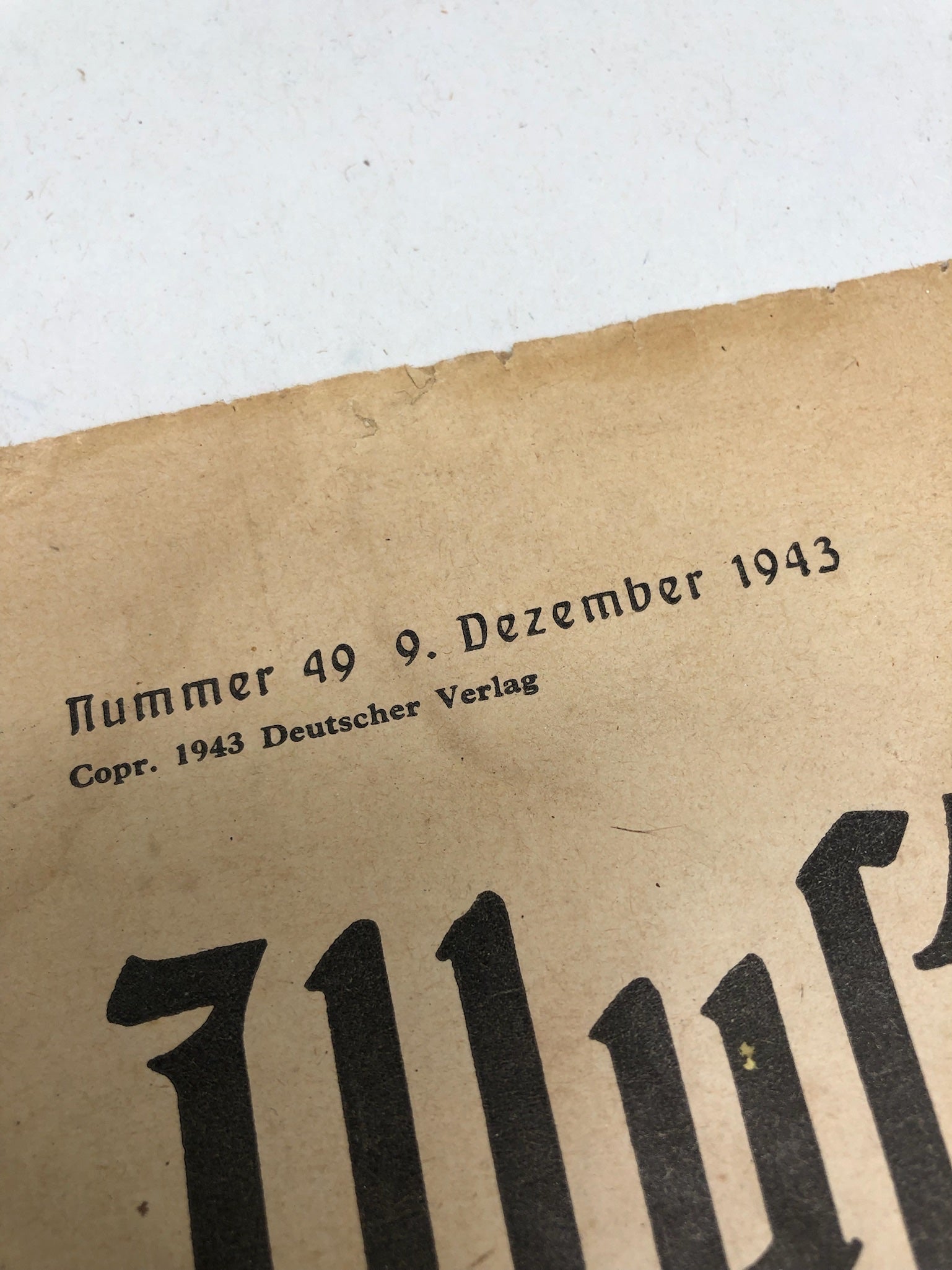 Original WW2 German Political Newspaper - 9th December 1943 - The Militaria Shop