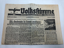 Charger l&#39;image dans la galerie, Original WW2 German NSDAP VOLKSSTIMME Political Newspaper - 16th May 1942
