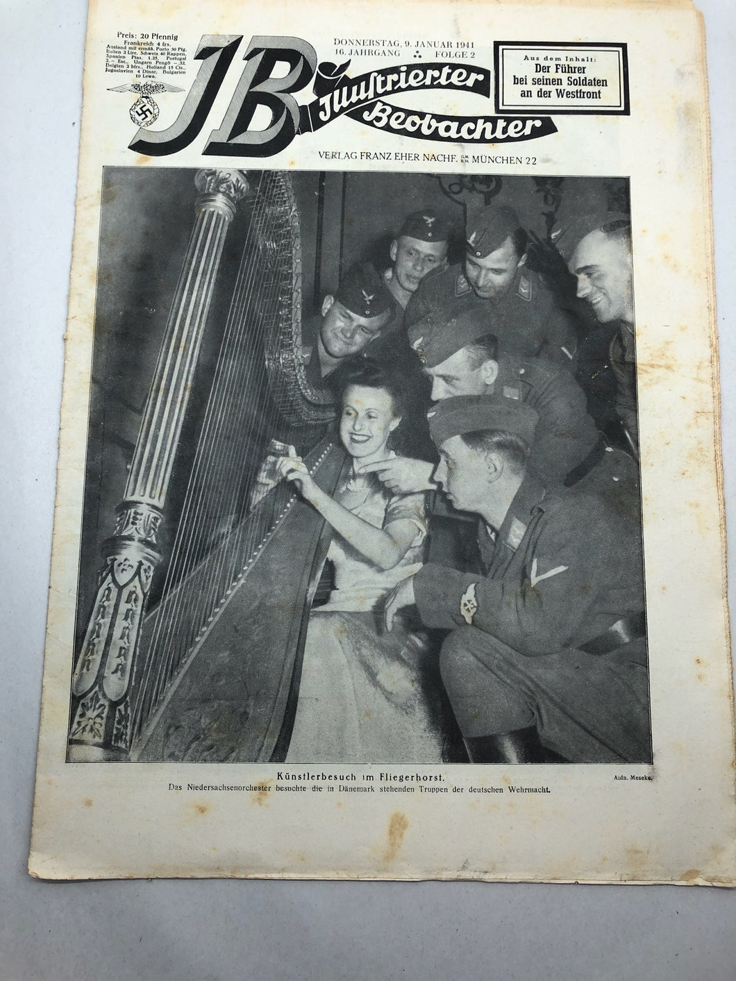 JB Juustrierter Beobachter NSDAP Magazine Original WW2 German - 9 January 1941