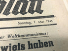 Original WW2 German Political Newspaper - 7th May 1944 - The Militaria Shop