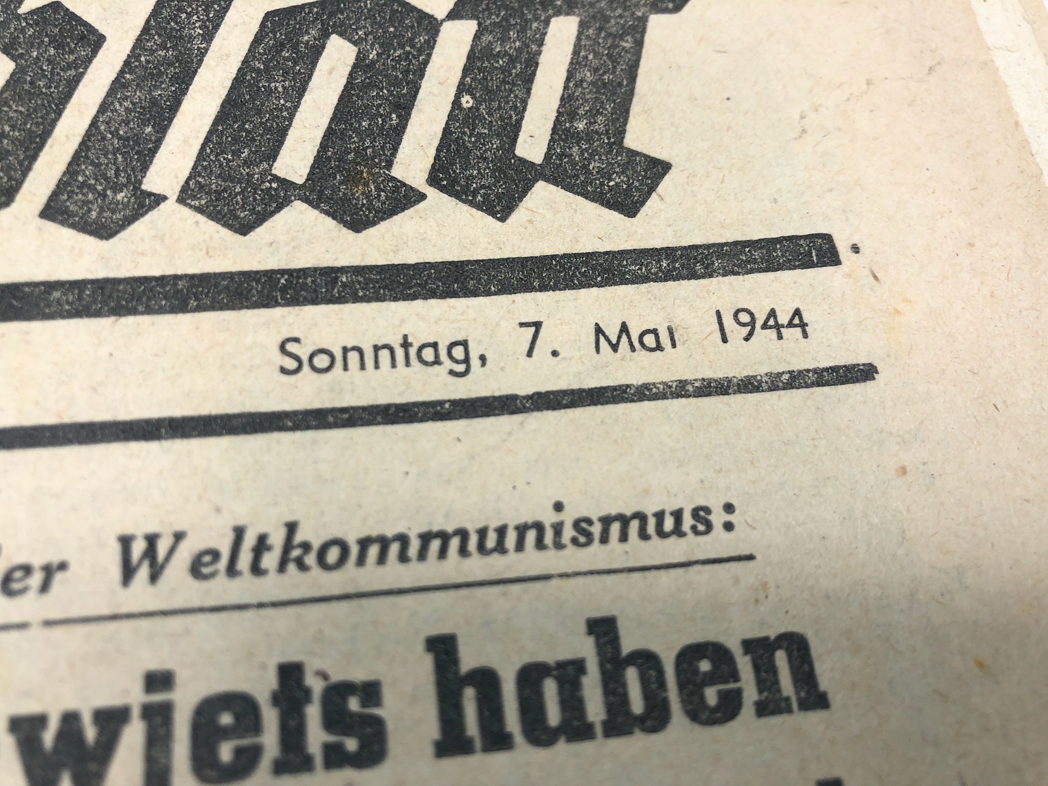 Original WW2 German Political Newspaper - 7th May 1944 - The Militaria Shop