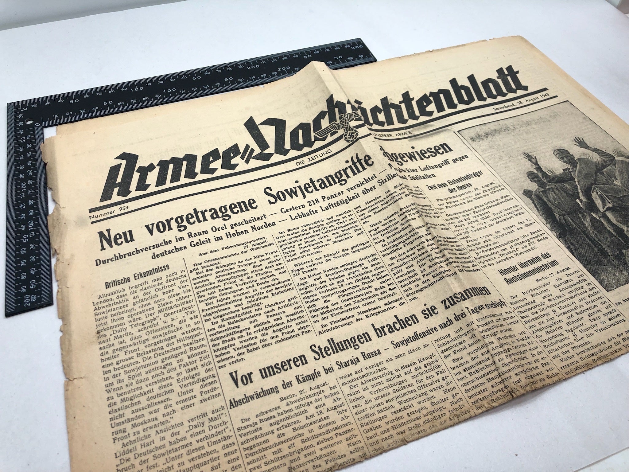 Original WW2 German Political Newspaper - 28th August 1943 - The Militaria Shop
