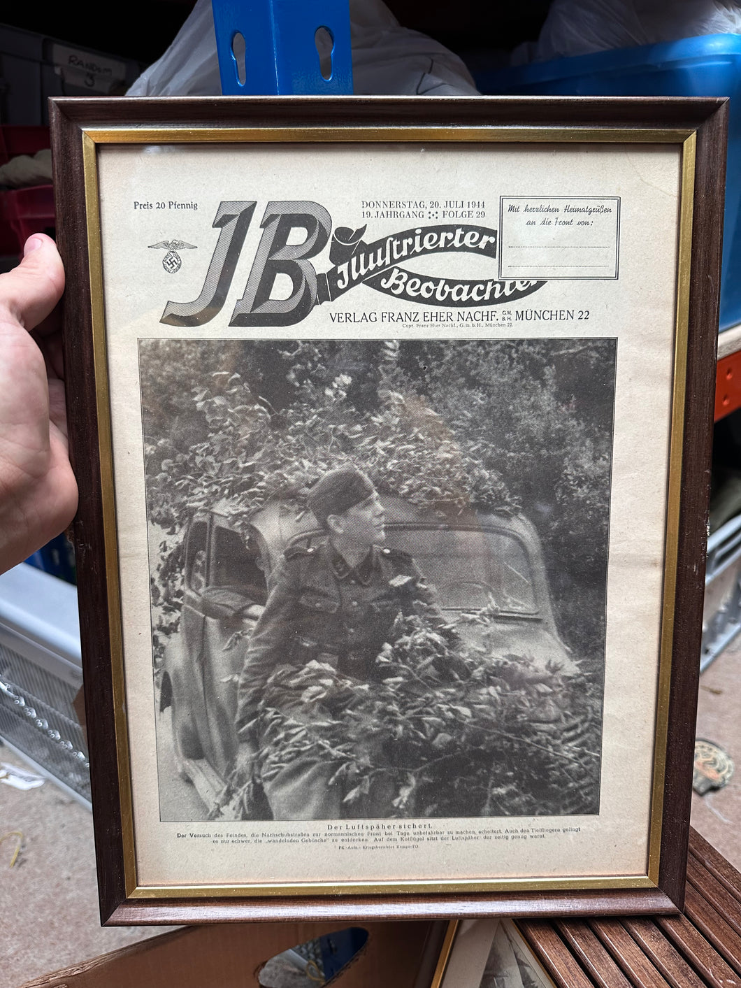 Original WW2 German Newspaper Magazine Framed for Display