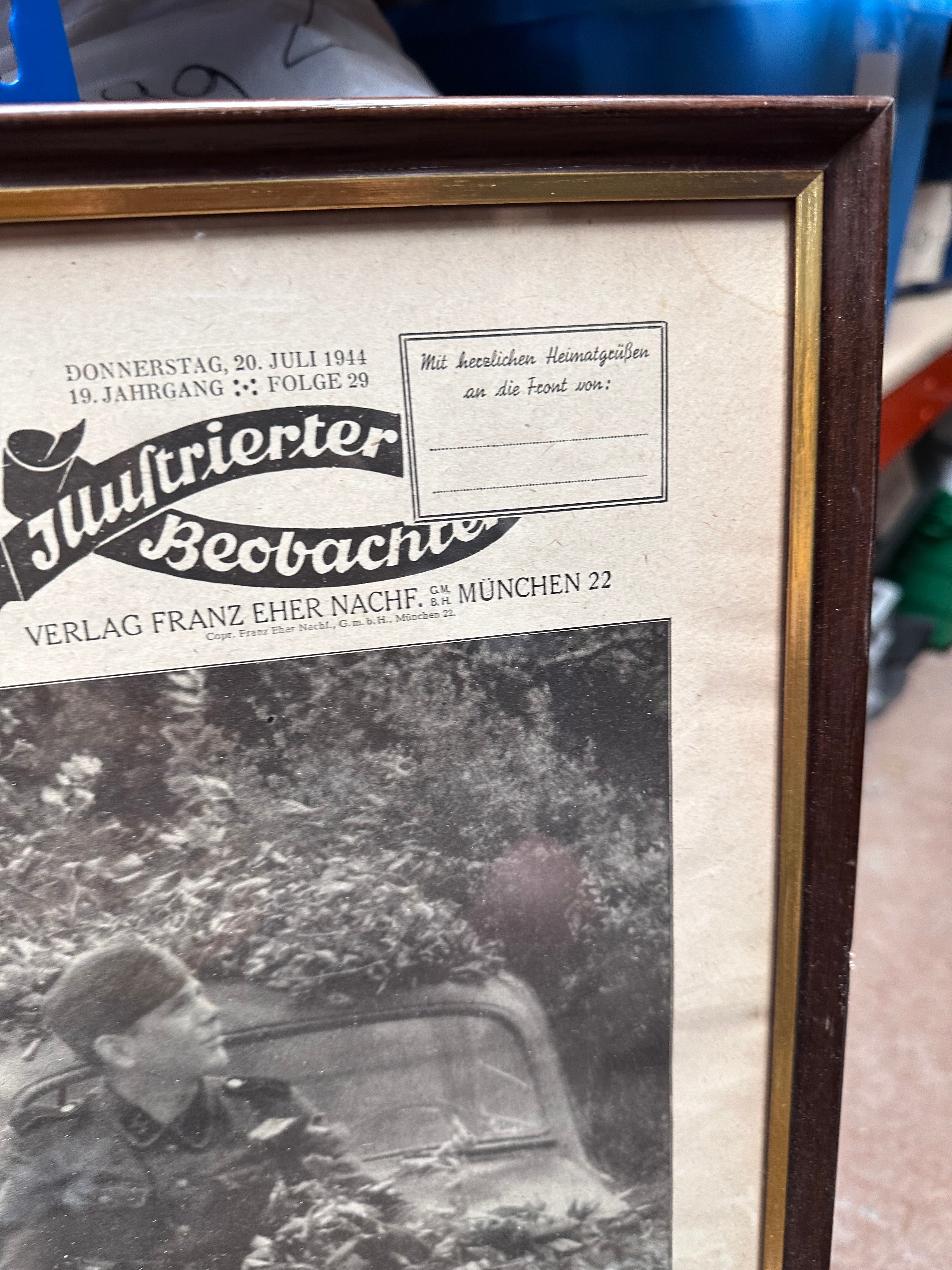 Original WW2 German Newspaper Magazine Framed for Display - The Militaria Shop