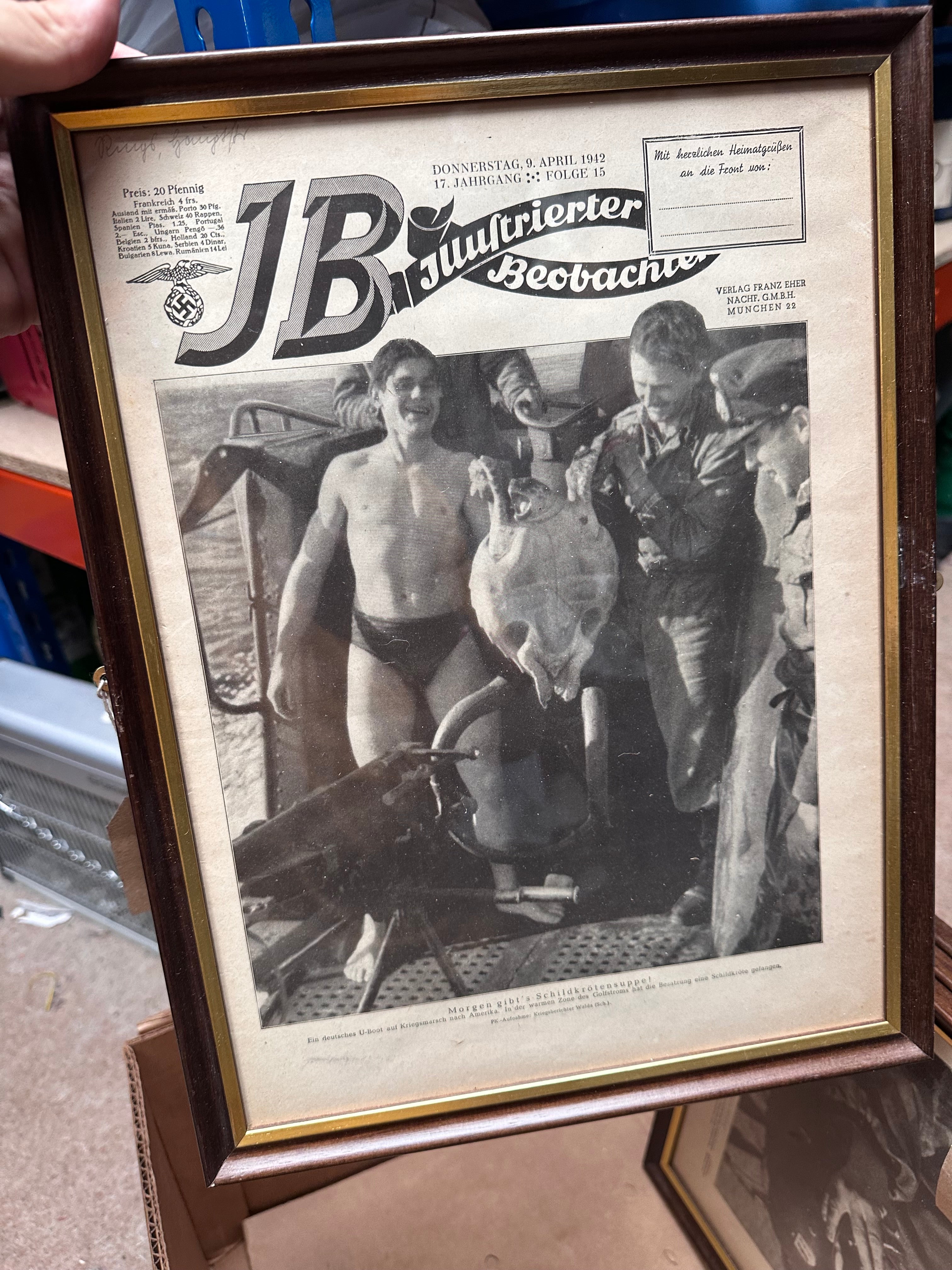 Original WW2 German Newspaper Magazine Framed for Display - The Militaria Shop