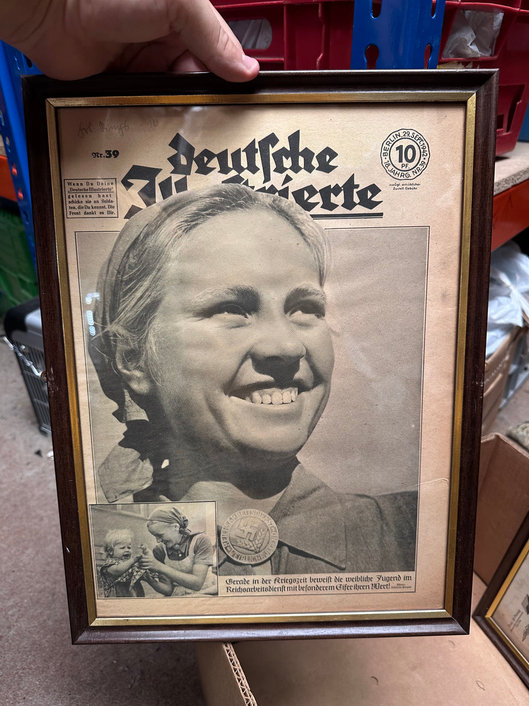Original WW2 German Newspaper Magazine Framed for Display