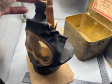 Charger l'image dans la galerie, WW2 British Home Front Civilian Gas Mask in Private Purchase Tin - Named
