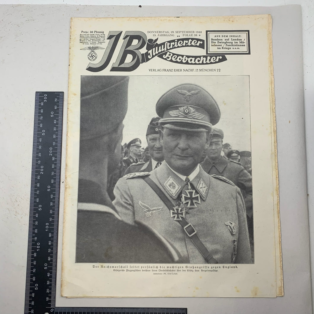 JB Juustrierter Beobachter NSDAP Magazine Original WW2 German - 19th September 1940