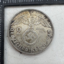 Load image into Gallery viewer, Origina WW2 2 Reichsmark Silver Coin
