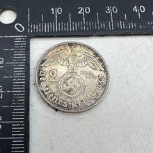 Load image into Gallery viewer, Origina WW2 2 Reichsmark Silver Coin

