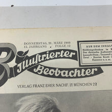 Lade das Bild in den Galerie-Viewer, JB Juustrierter Beobachter NSDAP Magazine Original WW2 German - 21st March 1940
