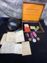Load image into Gallery viewer, WW2 British Home Front &amp; Army Family Group, Wardens Helmet - Medals etc
