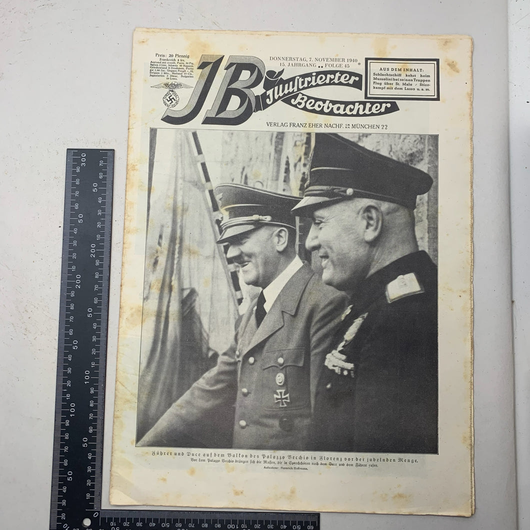 JB Juustrierter Beobachter NSDAP Magazine Original WW2 German - 7th November 1940