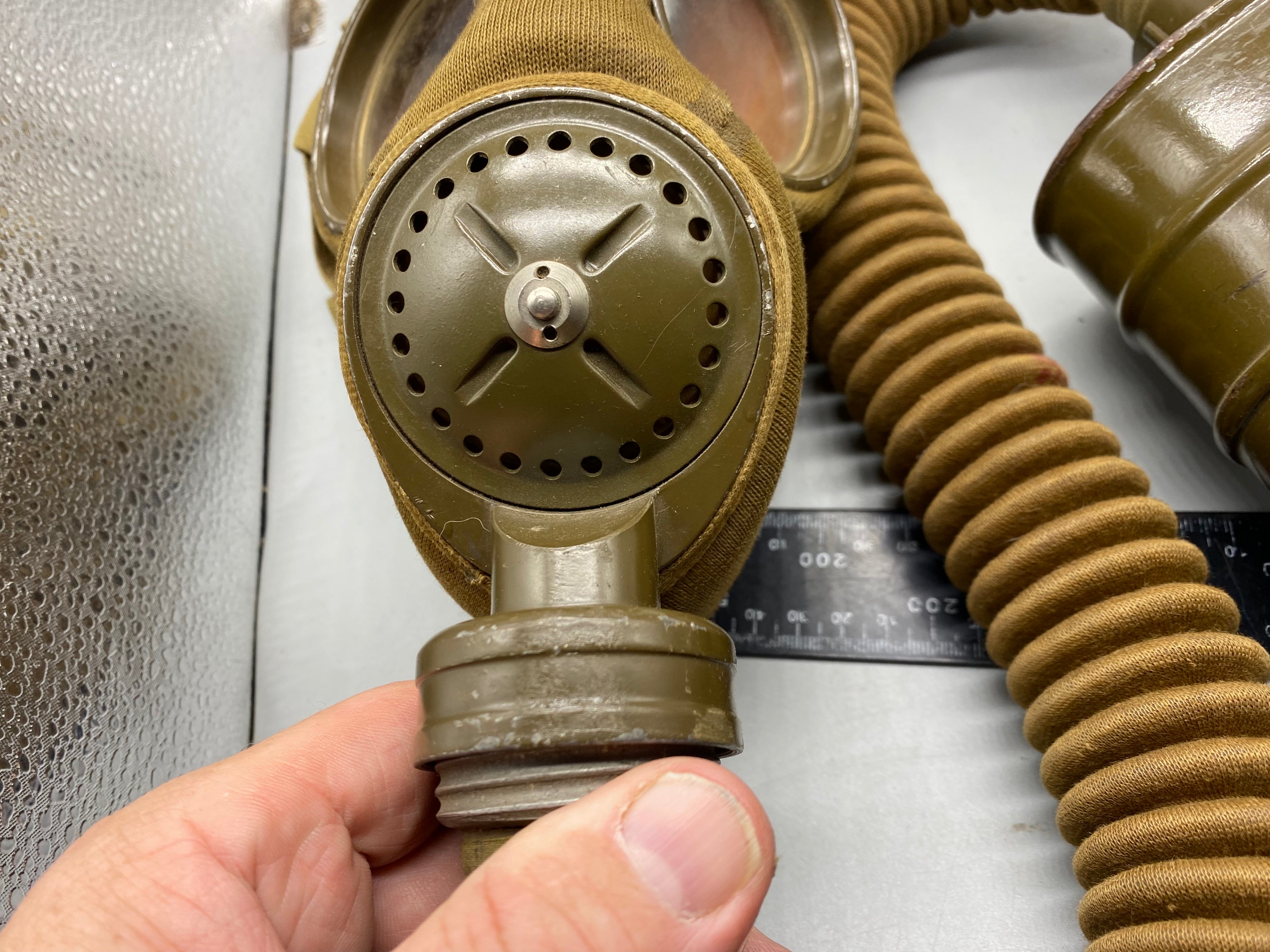 Original 1938 Dated Czech Army Gas Mask with Filter - The Militaria Shop