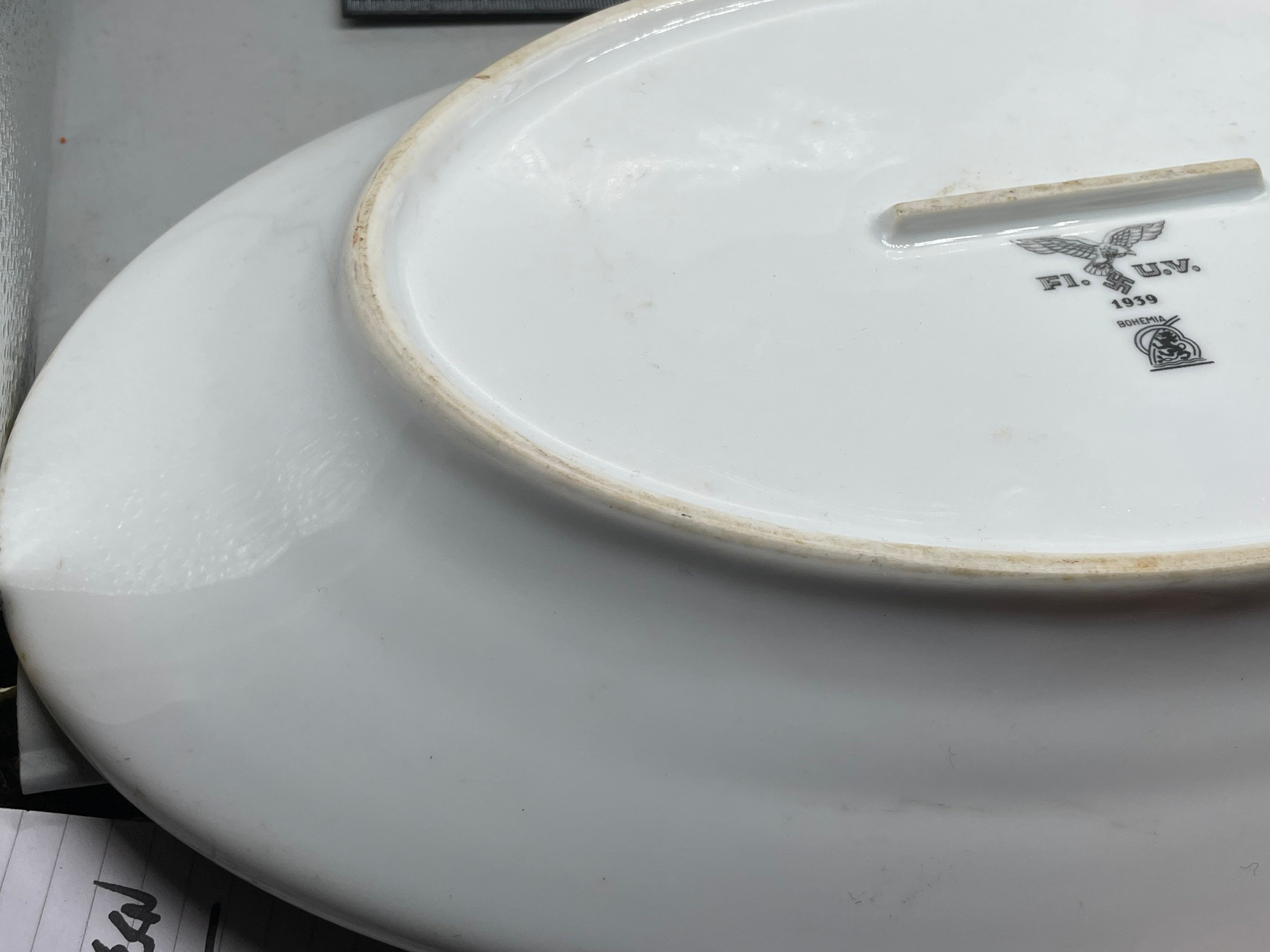 Original WW2 German Luftwaffe Porcelain Serving Platter - Dated 1939 - The Militaria Shop