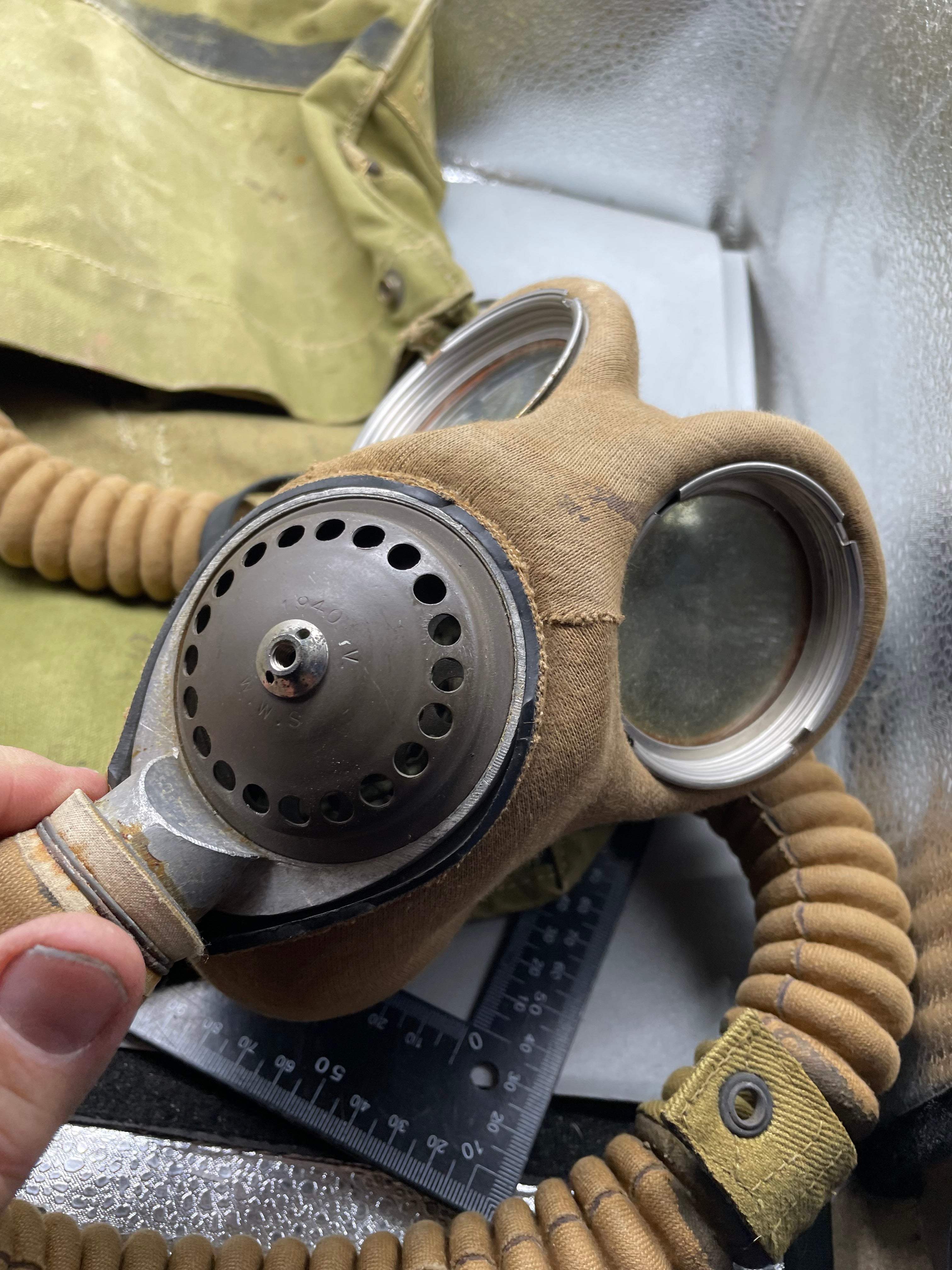 Original WW2 British Army Long-Hose Gas Mask with Bag - The Militaria Shop