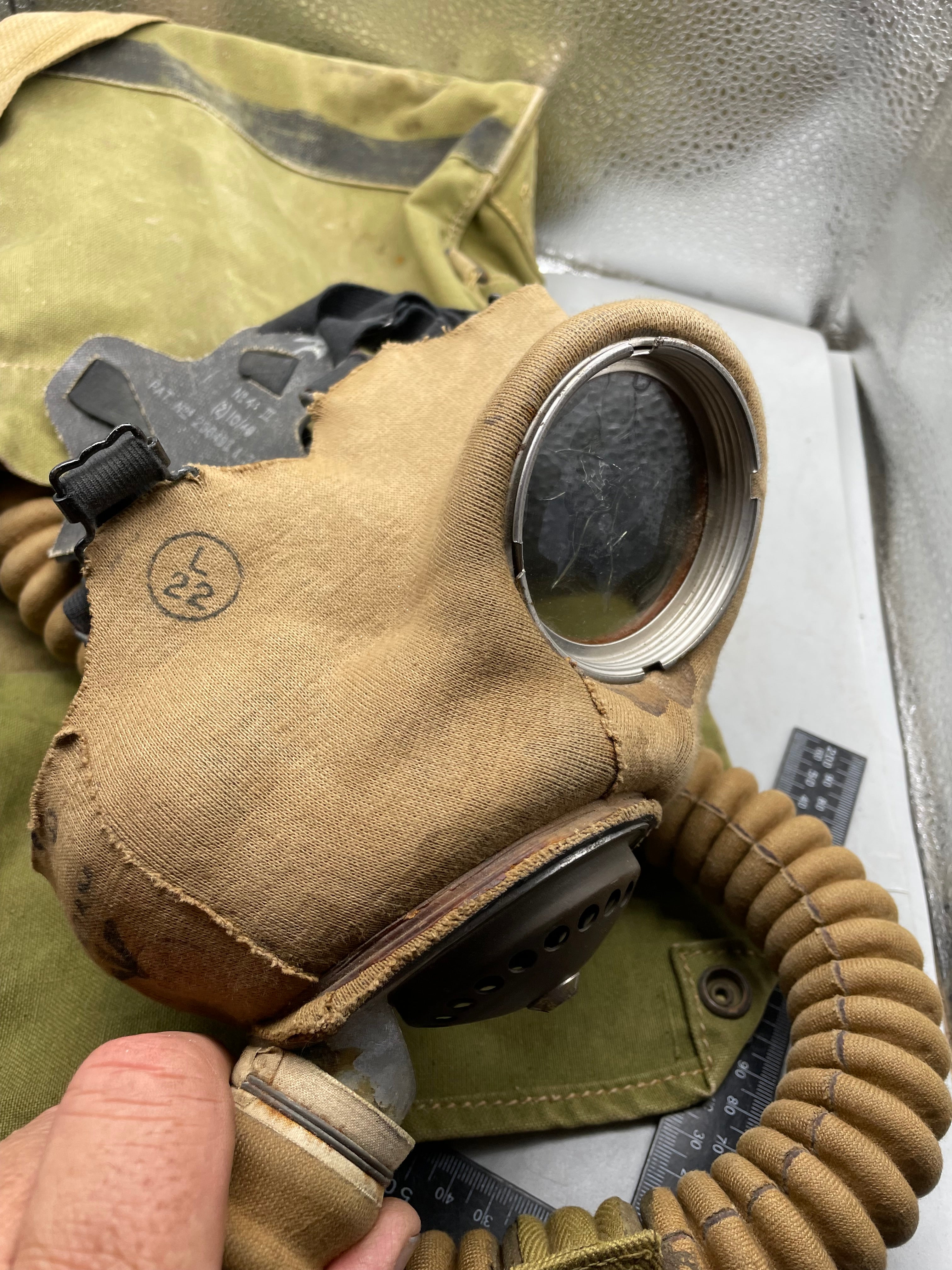 Original WW2 British Army Long-Hose Gas Mask with Bag - The Militaria Shop