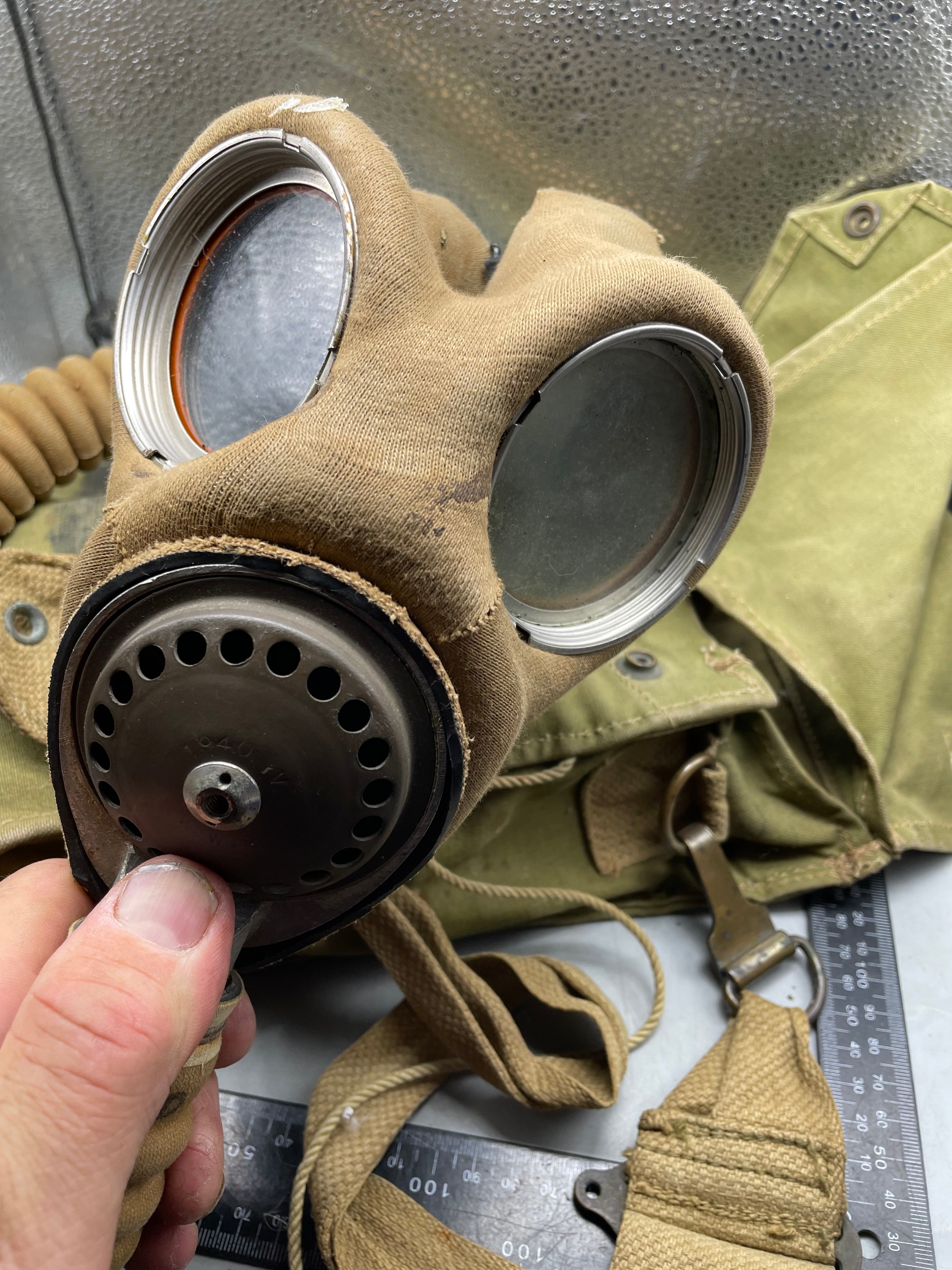 Original WW2 British Army Long-Hose Gas Mask with Bag - The Militaria Shop
