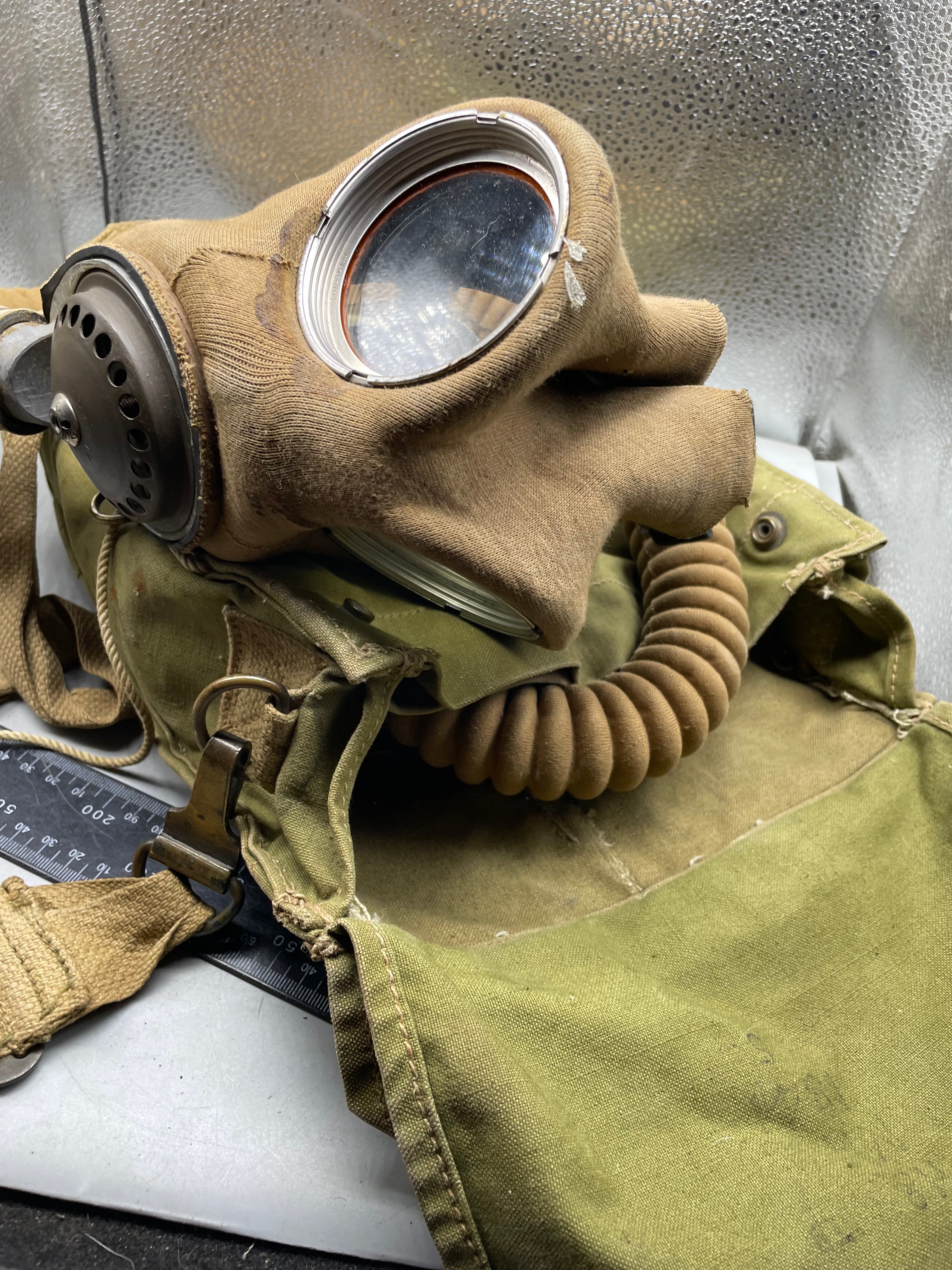 Original WW2 British Army Long-Hose Gas Mask with Bag - The Militaria Shop