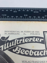 Load image into Gallery viewer, JB Juustrierter Beobachter NSDAP Magazine Original WW2 German - 20th February 1941
