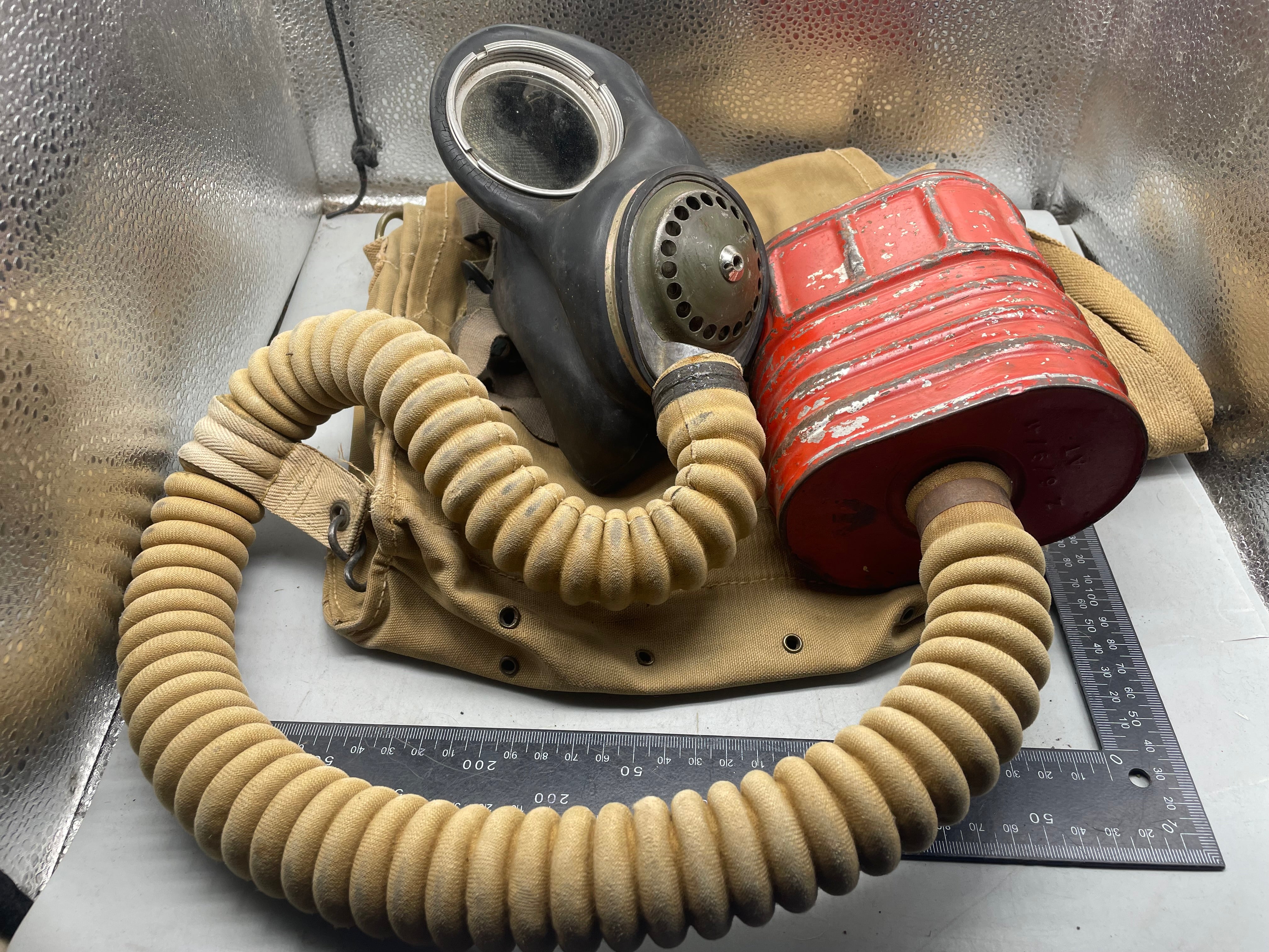 Original WW2 British Army Long-Hose Gas Mask with Bag - The Militaria Shop