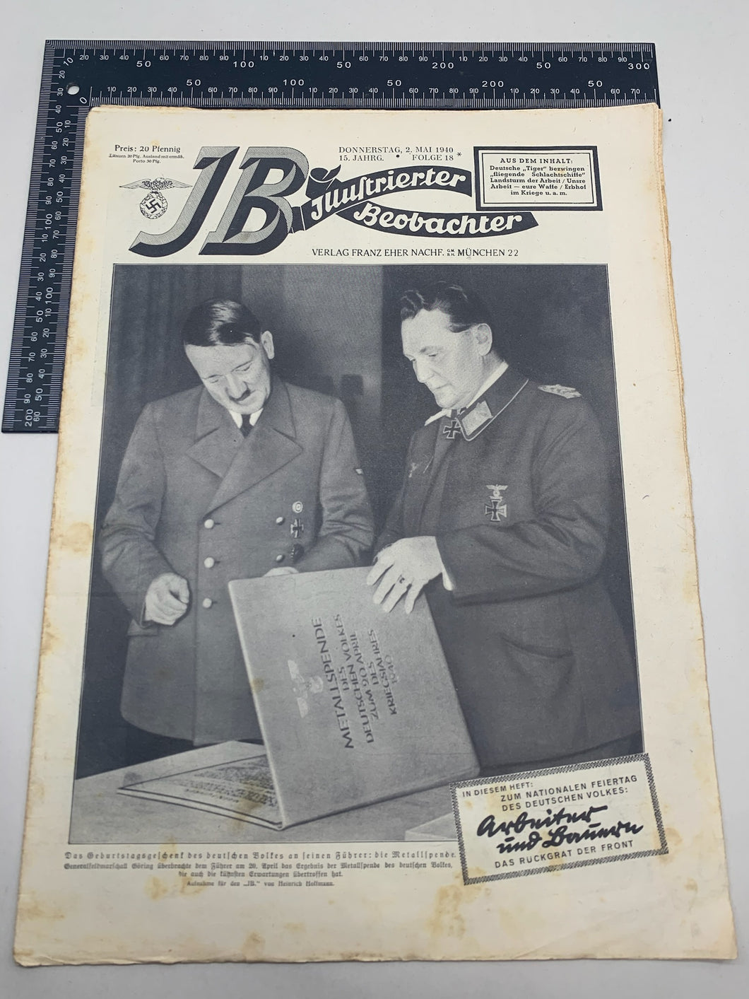 JB Juustrierter Beobachter NSDAP Magazine Original WW2 German - 2nd May 1940