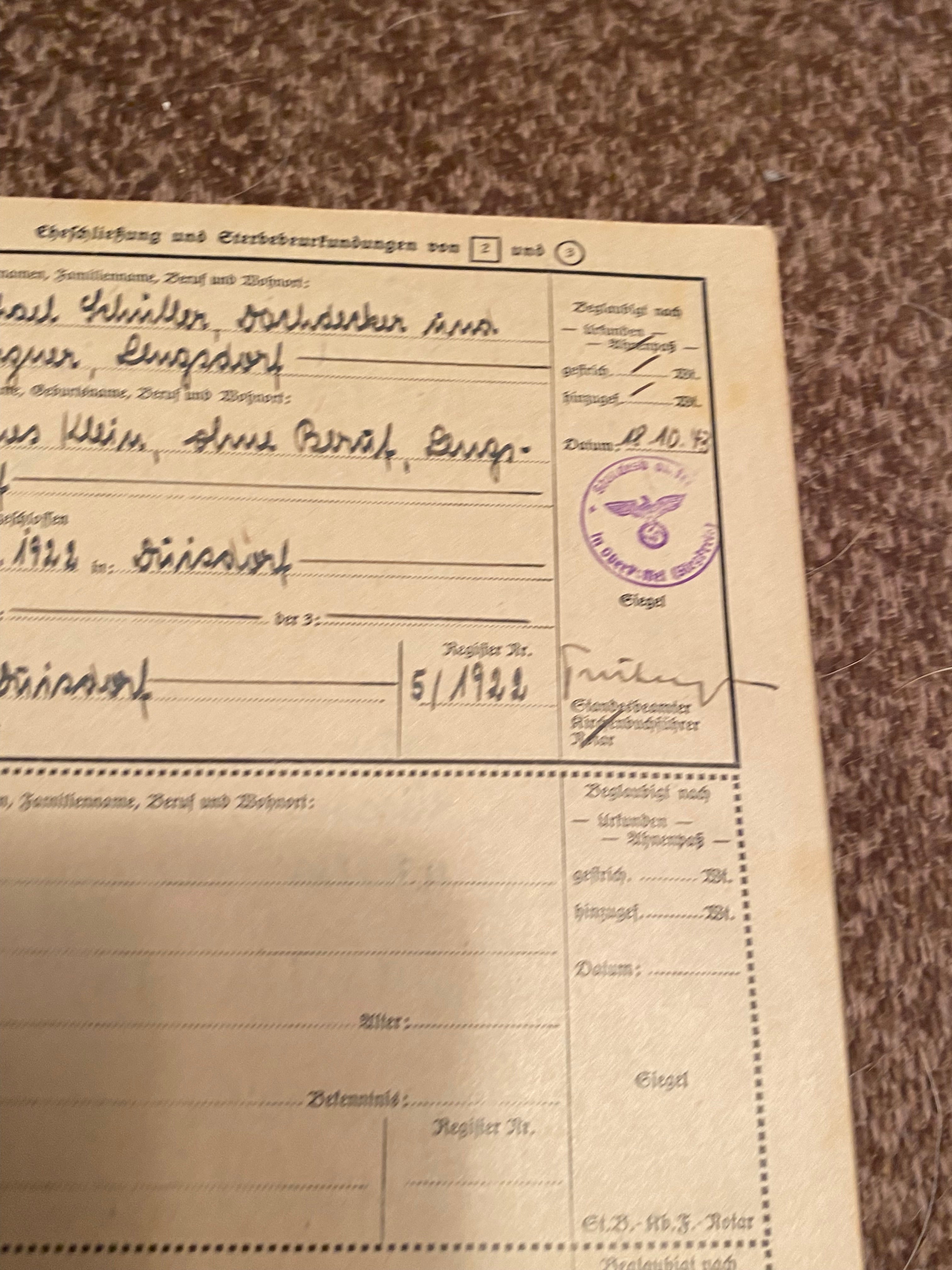 Interesting WW2 German Der Abnenpass. Contains a lot of interesting information. - The Militaria Shop