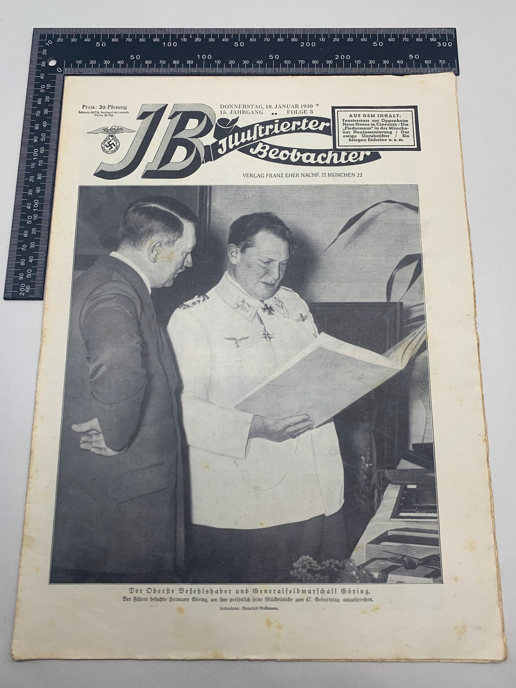 JB Juustrierter Beobachter NSDAP Magazine Original WW2 German - 18th January 1940