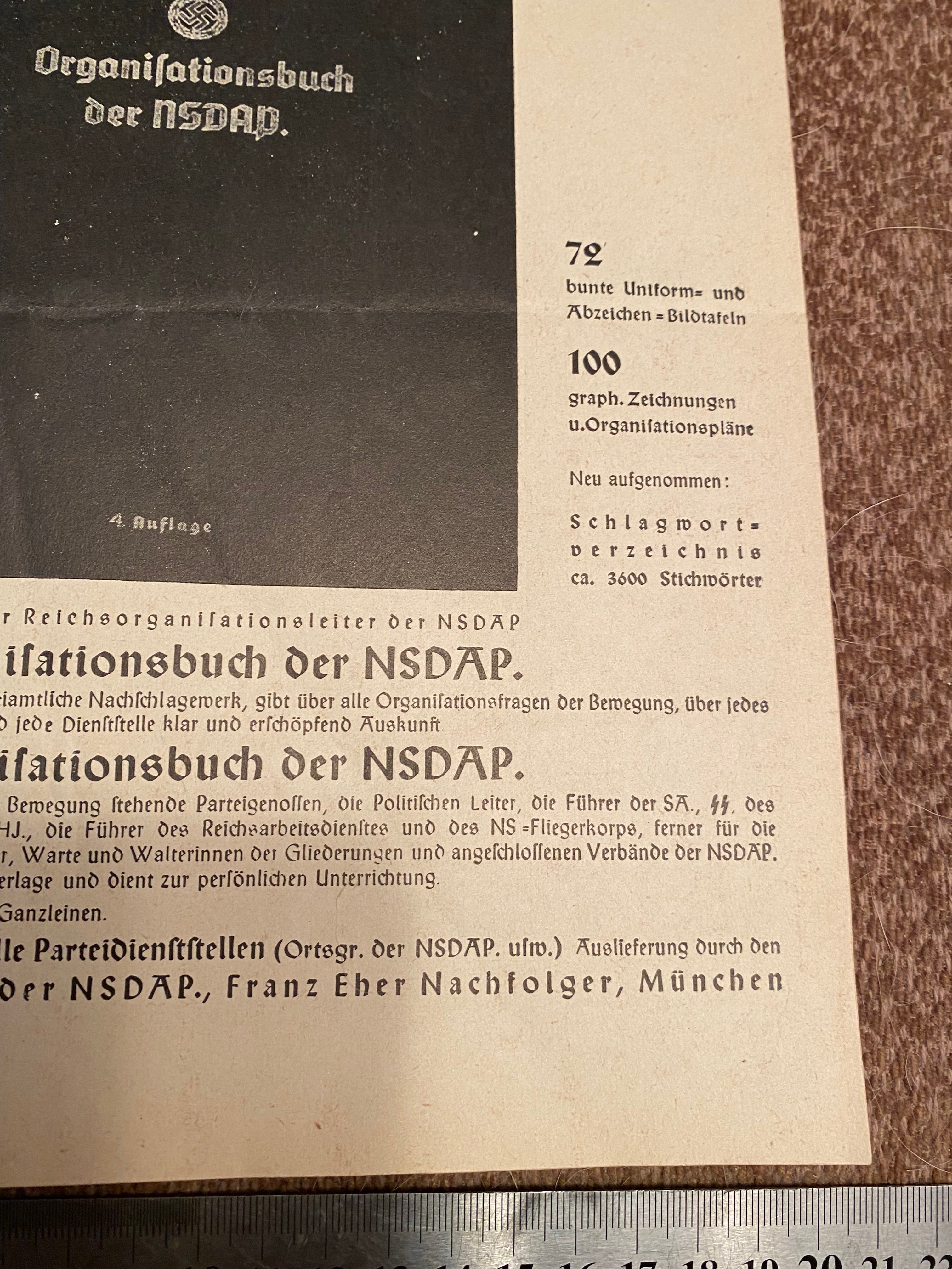 An interesting WW2 German NSDAP advertising information sheet / pamphlet. - The Militaria Shop