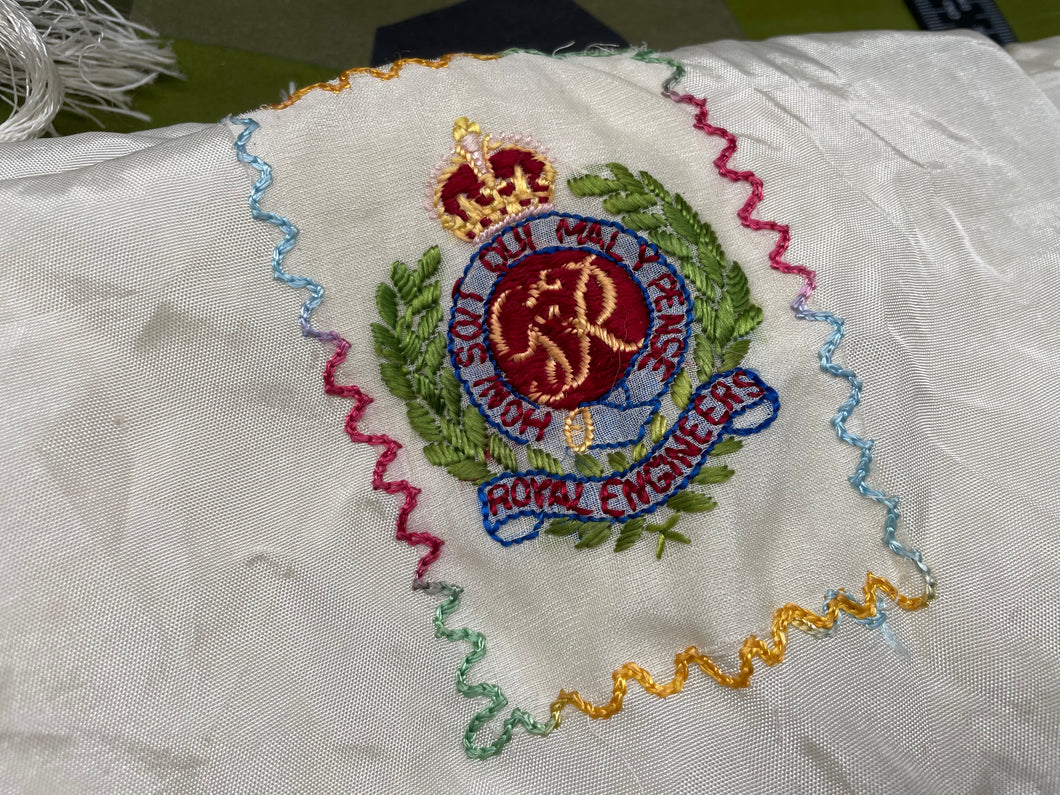 Original WW1 / WW2 British Royal Engineers Sweetheart Scarf