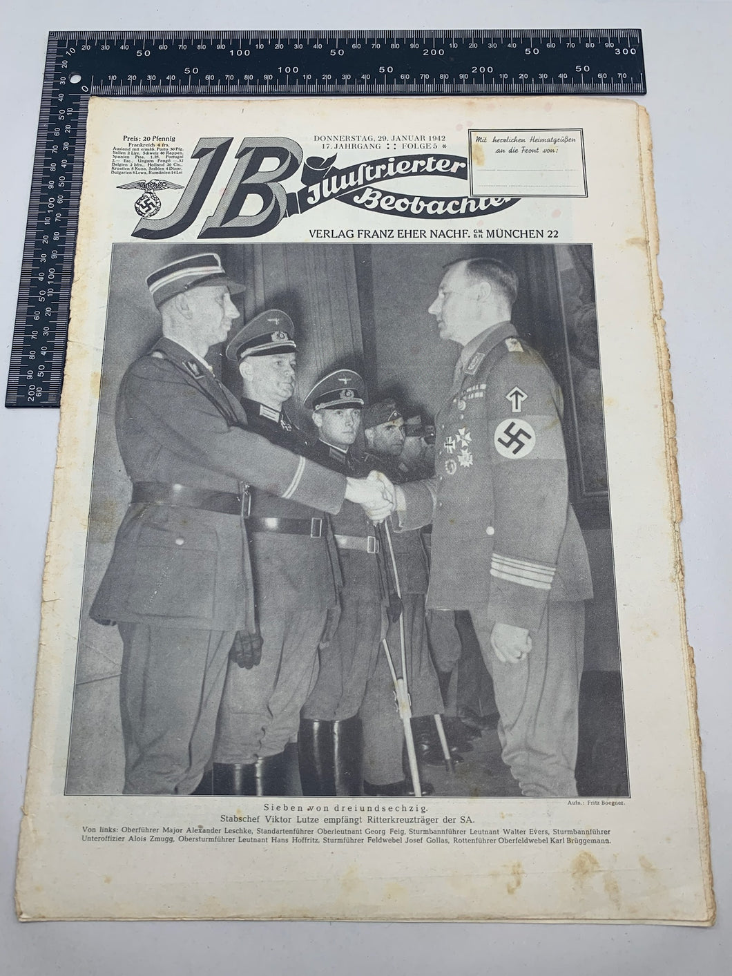 JB Juustrierter Beobachter NSDAP Magazine Original WW2 German - 29th January 1942