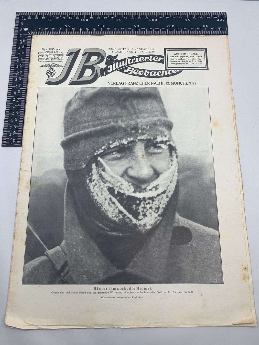 JB Juustrierter Beobachter NSDAP Magazine Original WW2 German - 15th January 1942