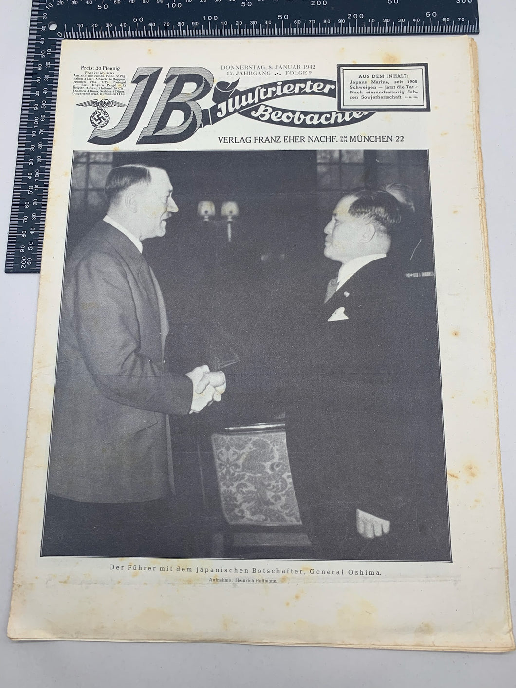JB Juustrierter Beobachter NSDAP Magazine Original WW2 German - 8th January 1942