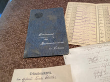 Load image into Gallery viewer, WW1 / WW2 era German passes and paperwork from different times.
