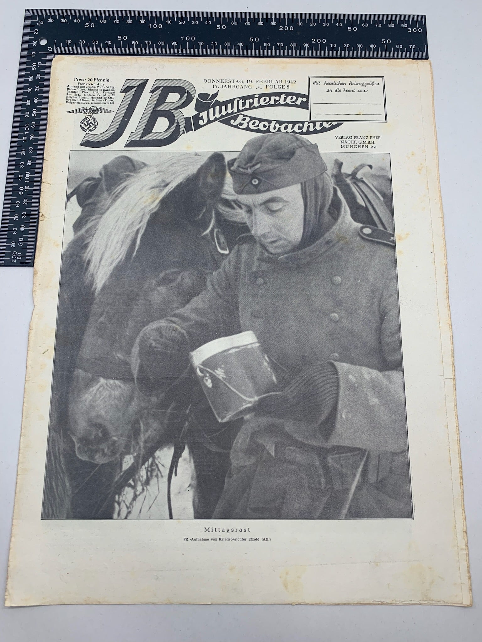 JB Juustrierter Beobachter NSDAP Magazine Original WW2 German - 19th February 1942 - The Militaria Shop