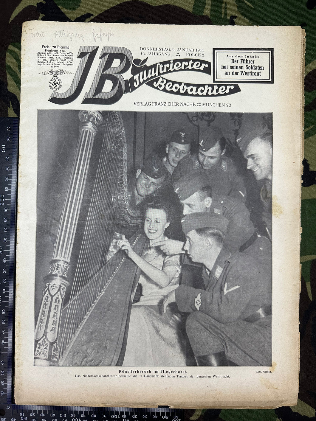 JB Juustrierter Beobachter NSDAP Magazine Original WW2 German - 9th January 1941 - The Militaria Shop