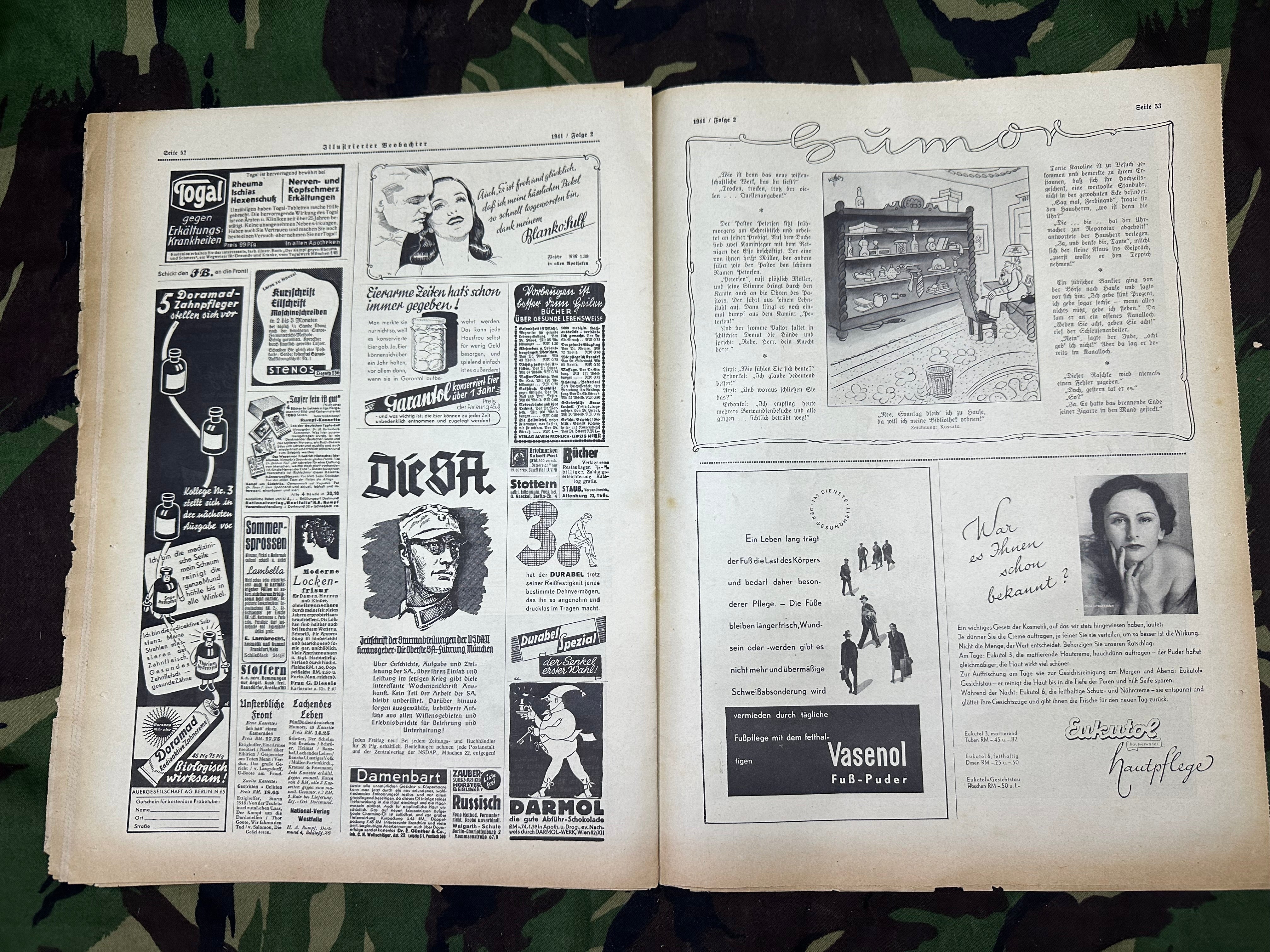 JB Juustrierter Beobachter NSDAP Magazine Original WW2 German - 9th January 1941 - The Militaria Shop