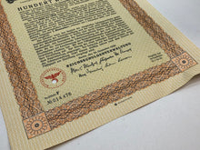 Lade das Bild in den Galerie-Viewer, Original WW2 German Government Treasury Loan Bill 100 Reichmarks
