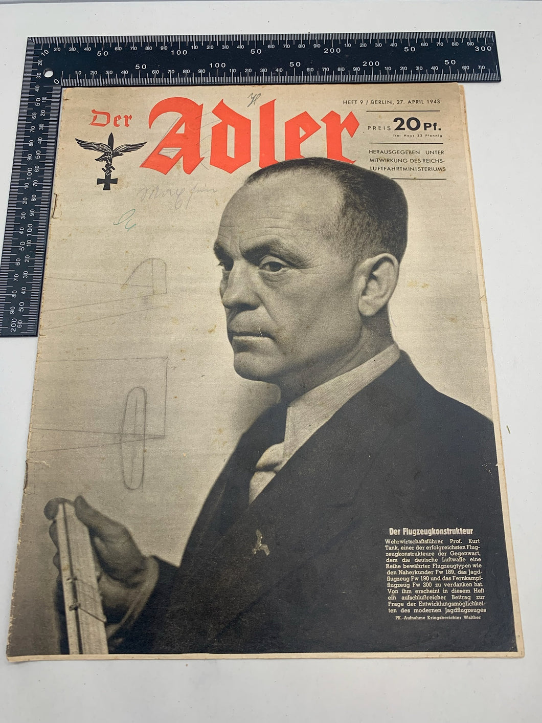 Der Adler Luftwaffe Magazine Original WW2 German - 27th April 1943