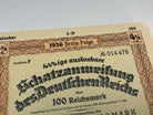 Original WW2 German Government Treasury Loan Bill 100 Reichmarks - The Militaria Shop