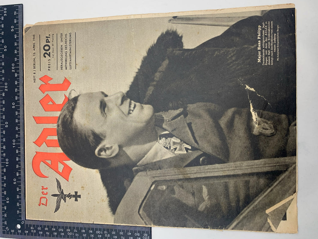 Der Adler Luftwaffe Magazine Original WW2 German - 13th April 1943