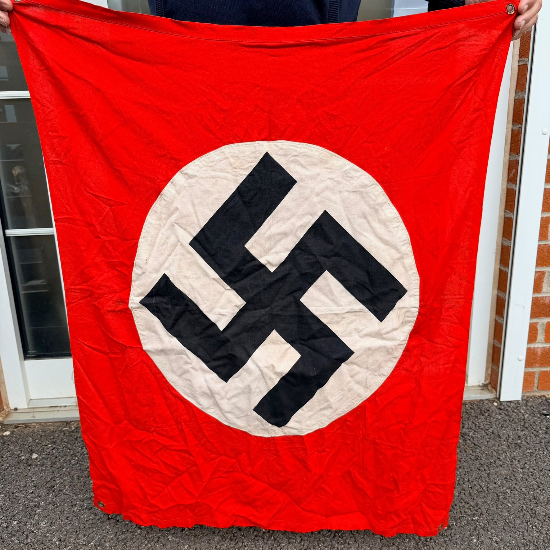 Original WW2 German Army Vehicle Identification Flag - Size 92cm x 76cm - The Militaria Shop