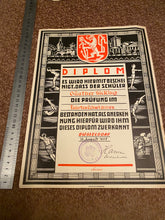 Load image into Gallery viewer, 1935 Dated German Swimming Diploma  - Great Display Item.
