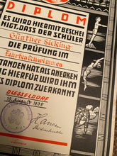 Lade das Bild in den Galerie-Viewer, 1935 Dated German Swimming Diploma  - Great Display Item.
