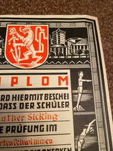 Load image into Gallery viewer, 1935 Dated German Swimming Diploma  - Great Display Item.
