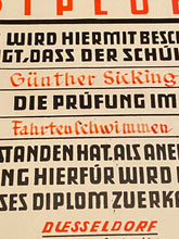 Lade das Bild in den Galerie-Viewer, 1935 Dated German Swimming Diploma  - Great Display Item.
