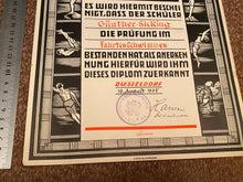 Lade das Bild in den Galerie-Viewer, 1935 Dated German Swimming Diploma  - Great Display Item.

