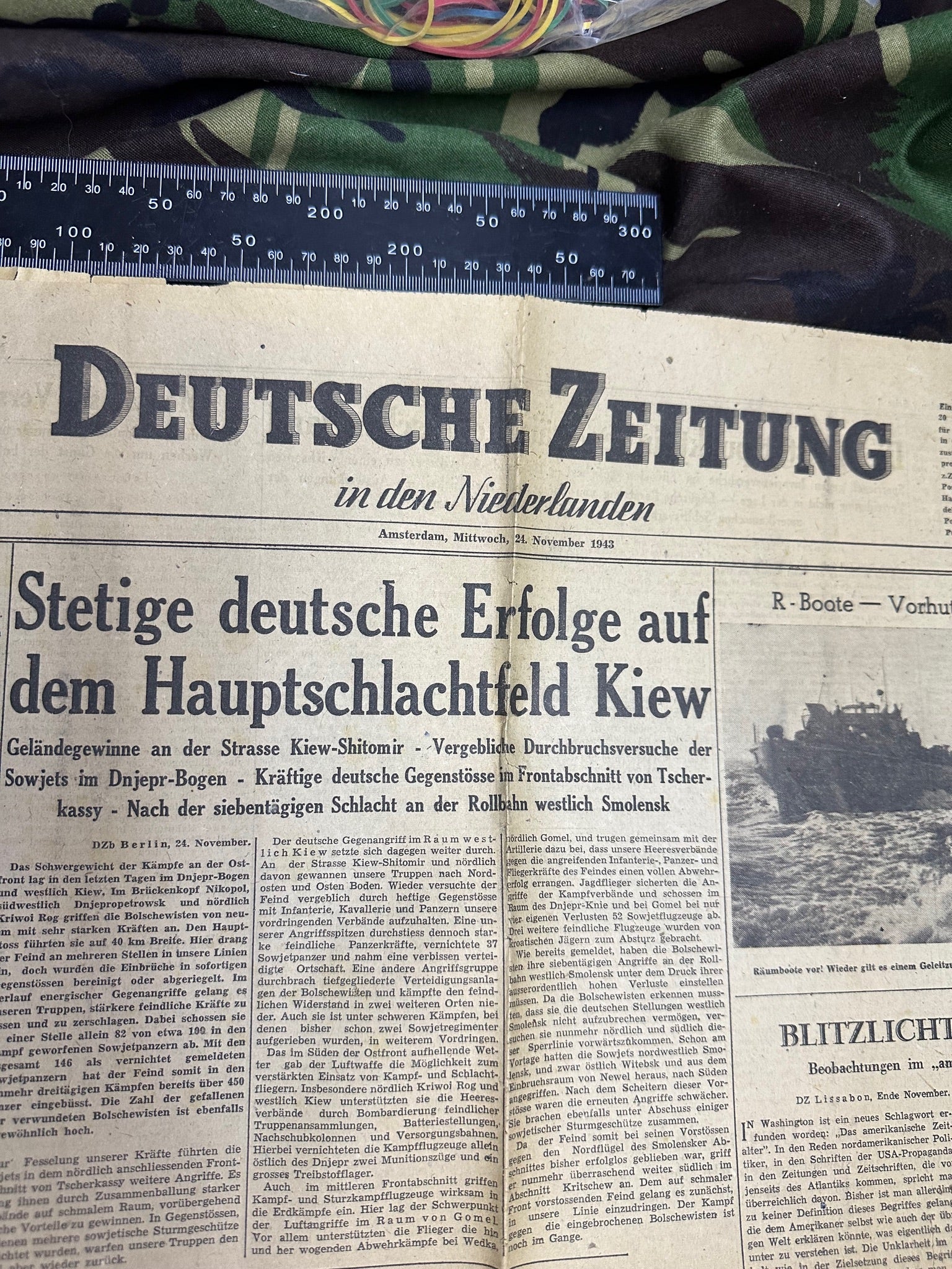 Original WW2 German Party Deutsche Zeitung Political Newspaper - 24th November 1943 - The Militaria Shop